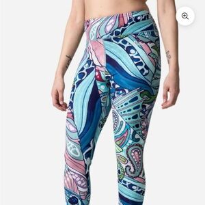 Fishewear Vibrant Blue and Pink Women's Leggings XXL
